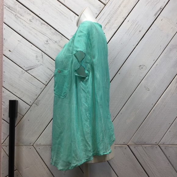 We The Free Mint Button Down Blouse - Picture 4 of 6